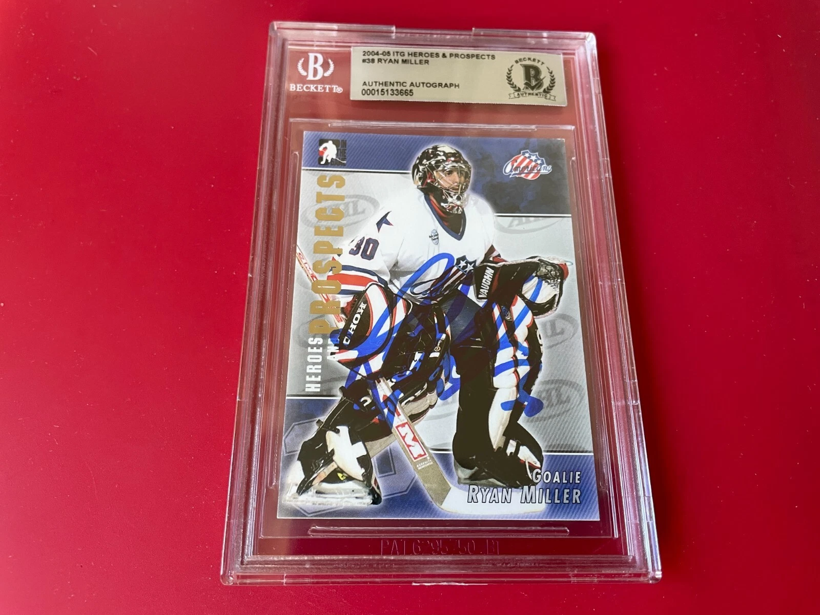 Ryan Miller 2004-05 ITG Heroes & Prospects Rookie Card Signed Auto Beckett BAS
