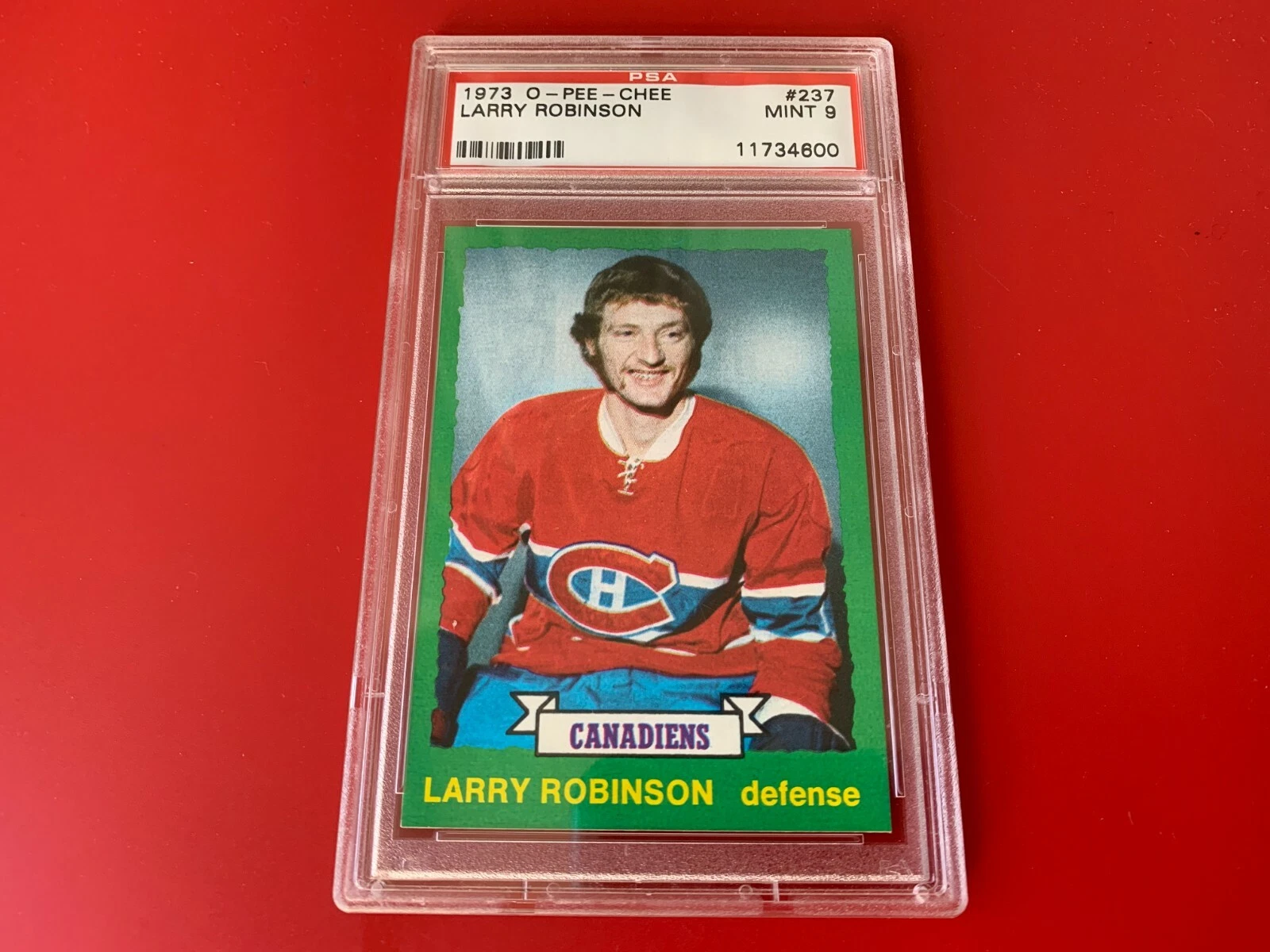 Larry Robinson HOF Canadiens 1973 O-Pee-Chee Rookie PSA 9 Mint Very Rare
