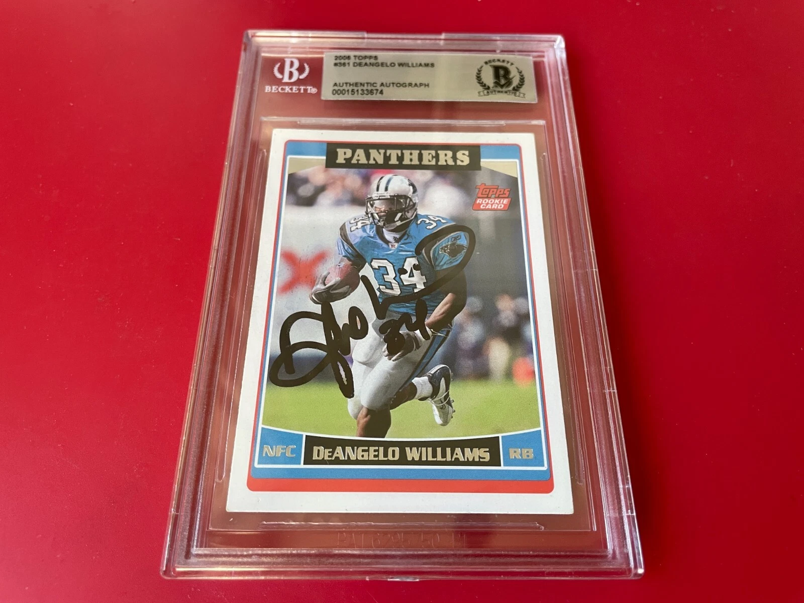DeAngelo Williams 2006 Topps Rookie Card Signed Auto Beckett BAS Slabbed
