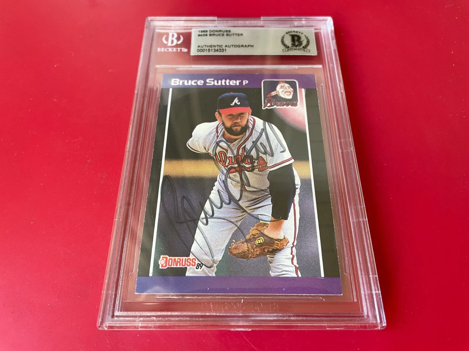 Bruce Sutter Braves 1989 Donruss Card Signed Auto Beckett BAS Slabbed
