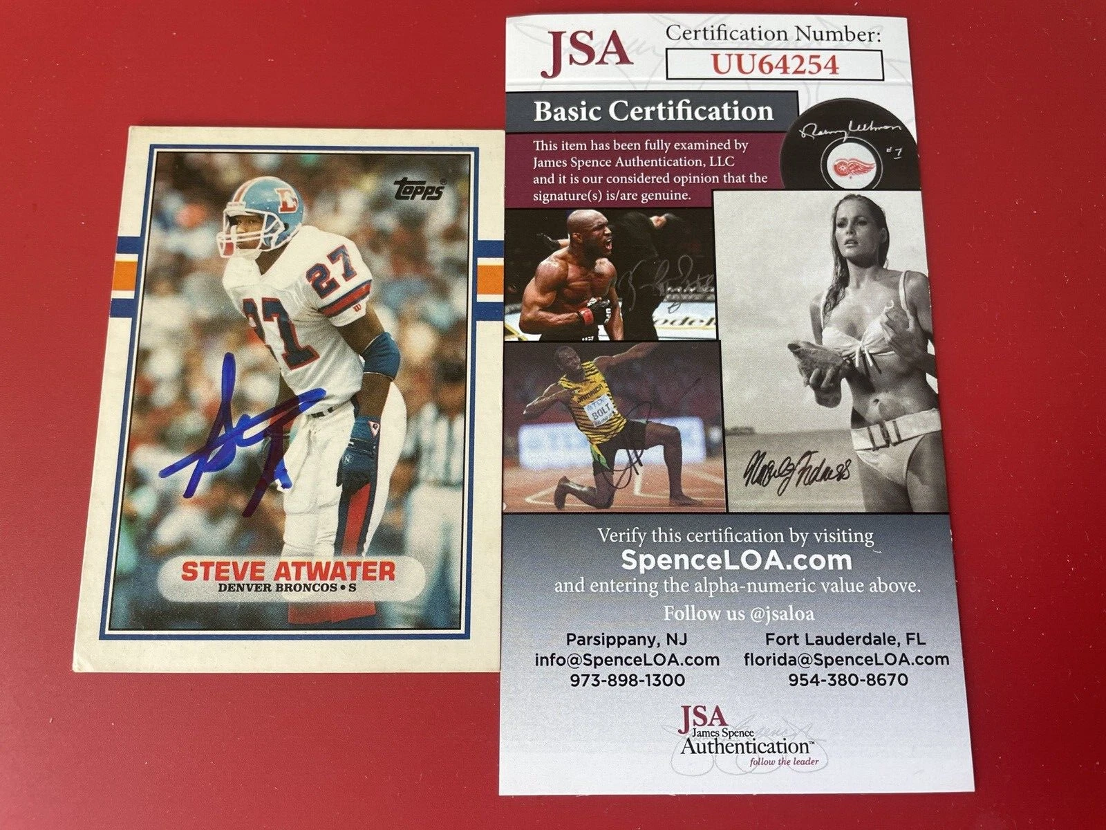 Steve Atwater HOF Broncos 1989 Topps Traded Card Signed Auto JSA COA
