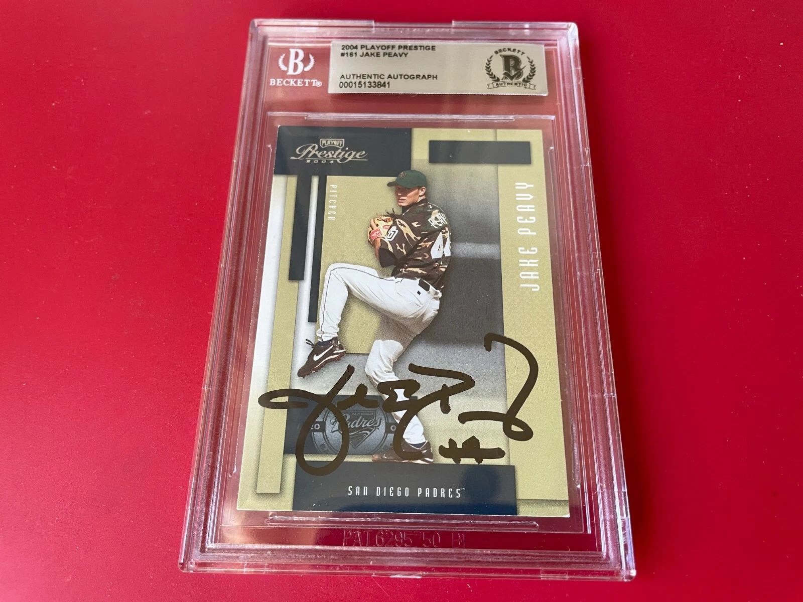 Jake Peavy 2004 Playoff Prestige Card Signed Auto Beckett BAS COA
