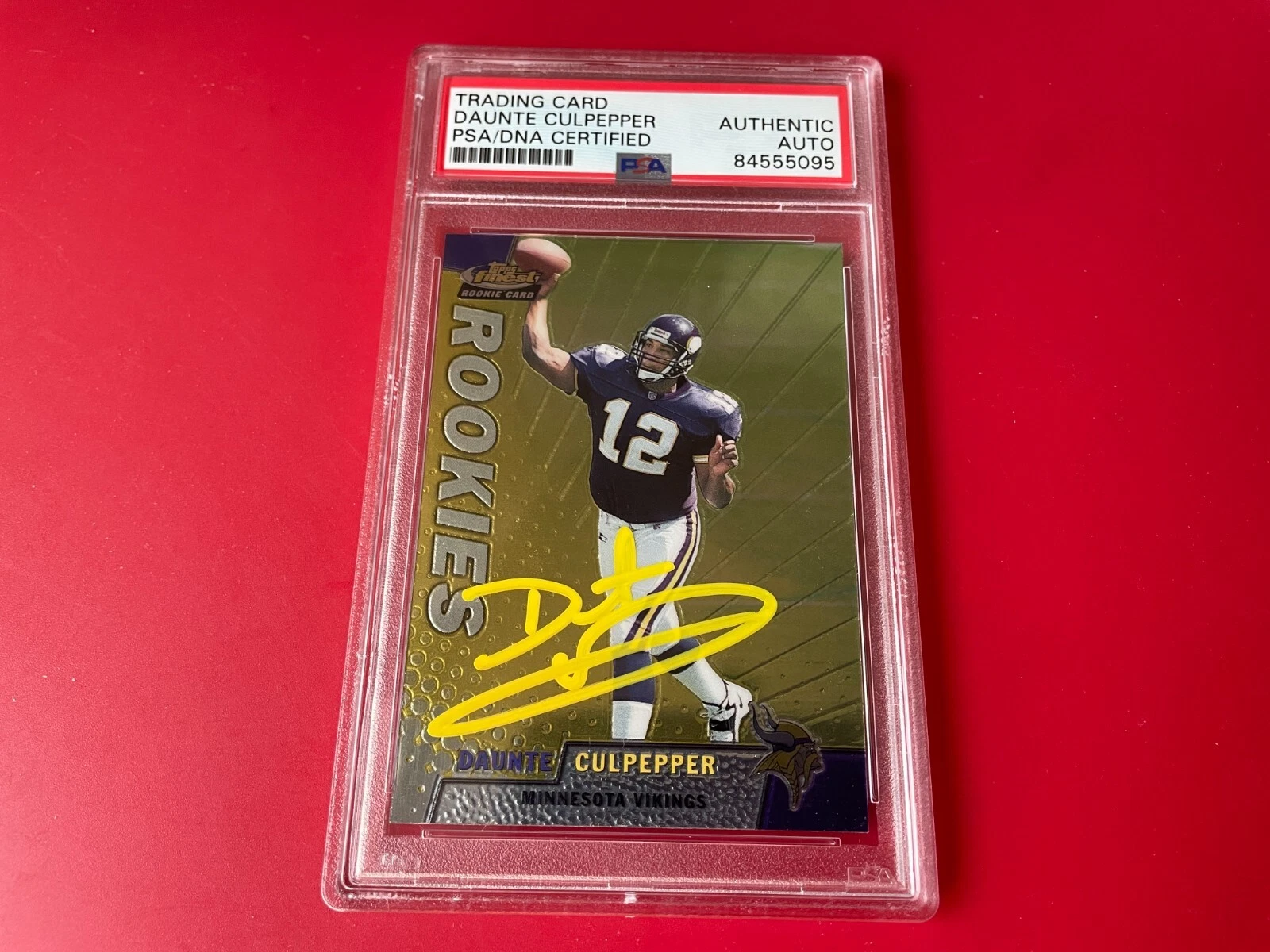 Daunte Culpepper Vikings 1999 Topps Finest Rookie Card Signed Auto PSA/DNA
