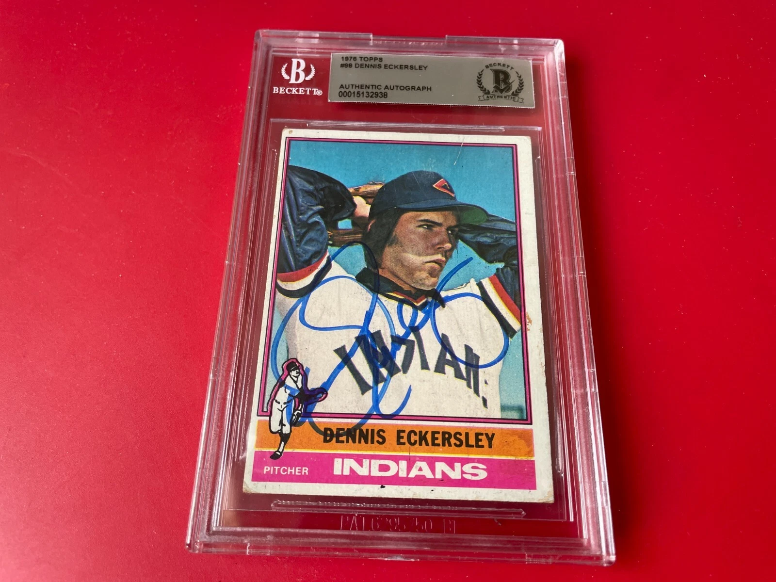 Dennis Eckersley A's 1976 Topps Rookie Card Signed Auto Beckett BAS

