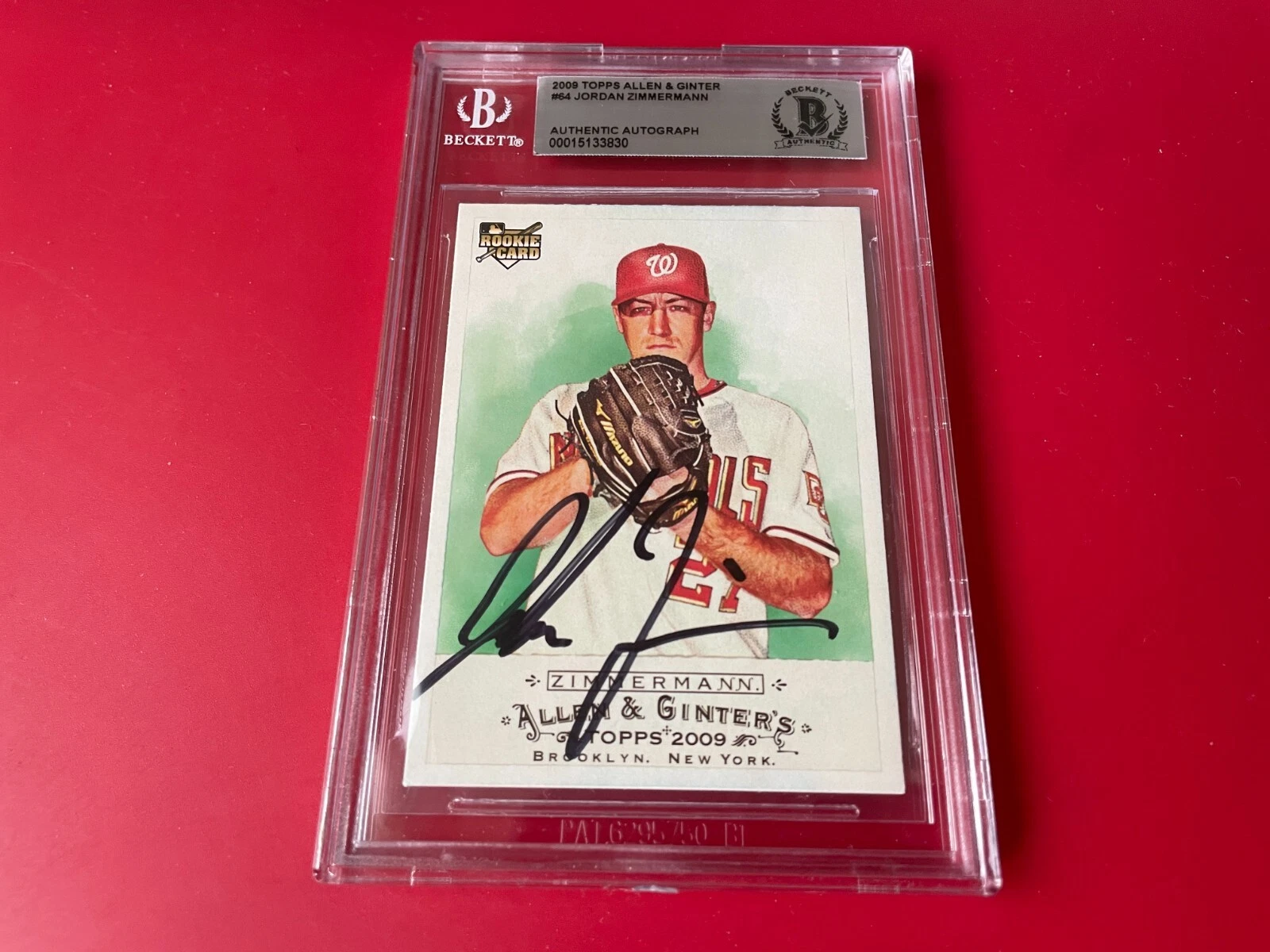Jordan Zimmermann Nationals 2009 Topps A&G Card Signed Auto Beckett BAS
