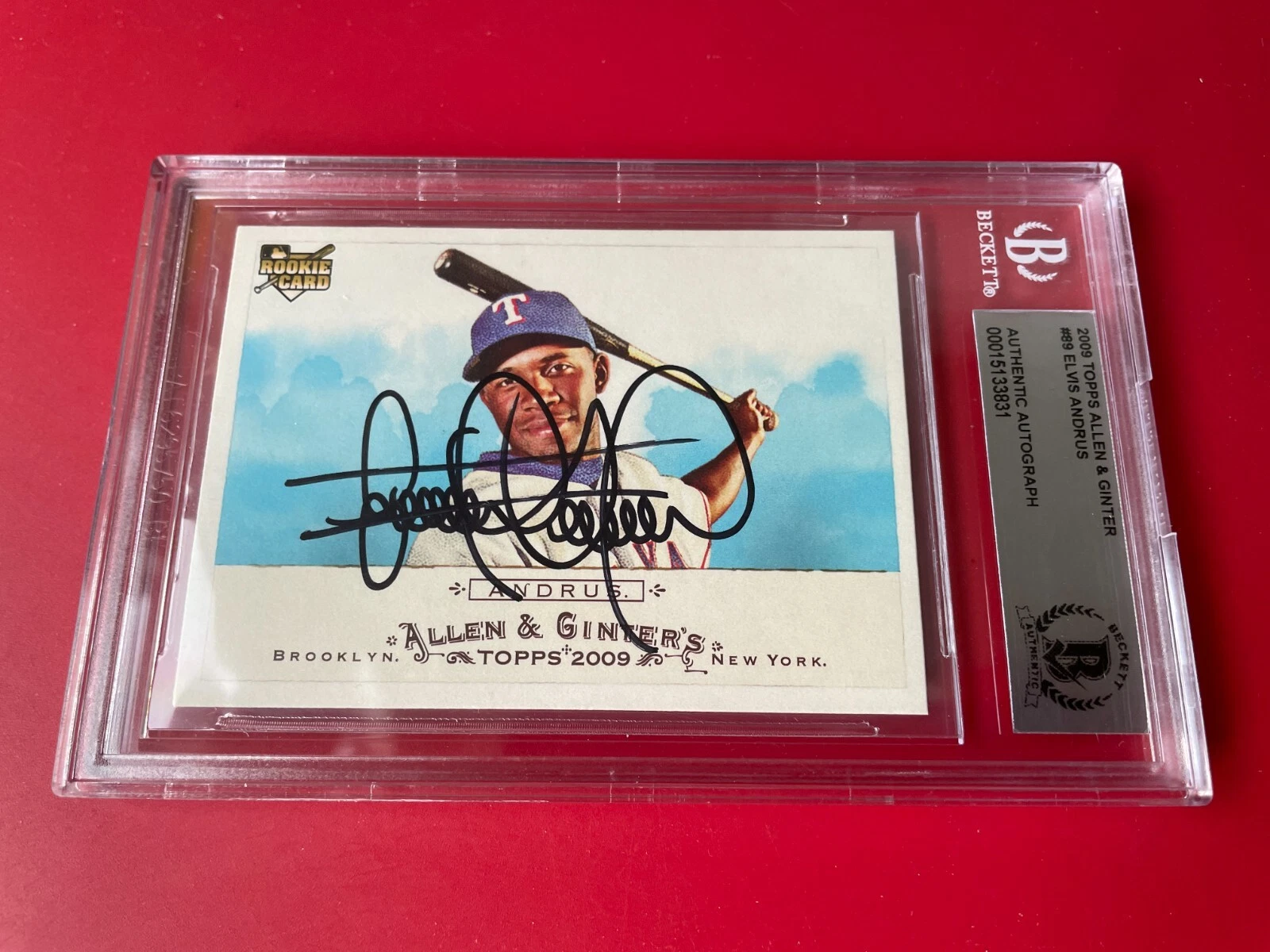Elvis Andrus Rangers 2009 Topps A&G Card Signed Auto Beckett BAS

