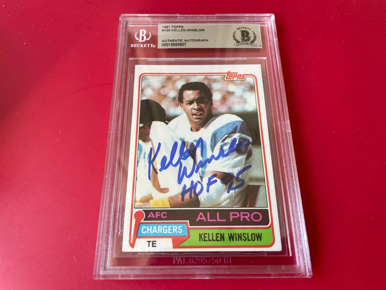 Kellen Winslow HOF 1981 Topps Rookie Card Signed Auto Beckett BAS Slabbed
