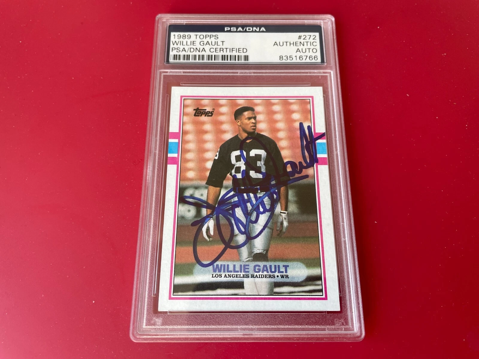 WILLIE GAULT RAIDERS 1989 TOPPS CARD SIGNED AUTO PSA/DNA ENCAPSULATED COLLECTIBLE MEMORABILIA
