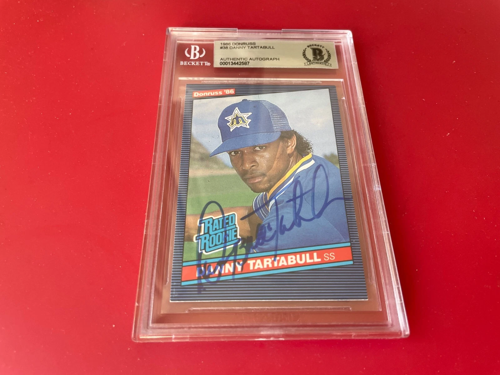 Danny Tartabull 1986 Rated Rookies Donruss Card Signed Auto Beckett BAS
