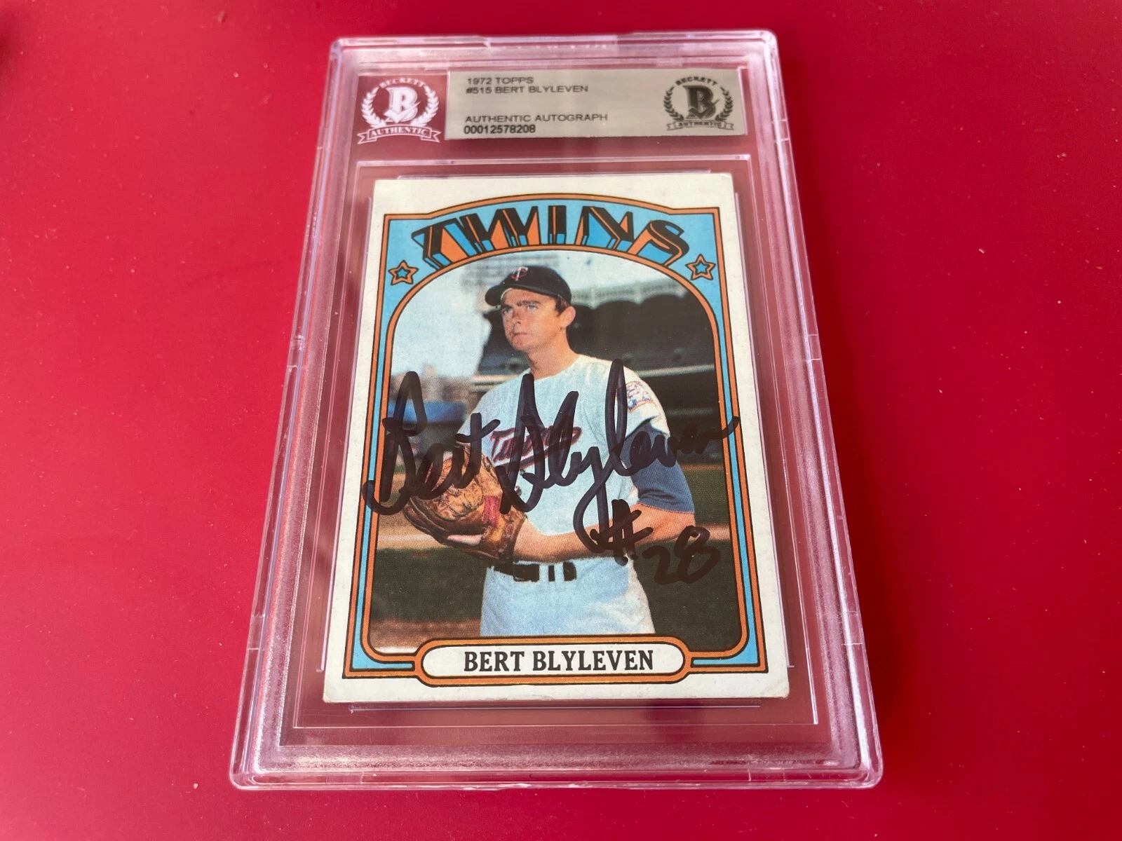 Bert Blyleven Twins HOF 1972 Topps Card Signed Auto Beckett BAS Slabbed
