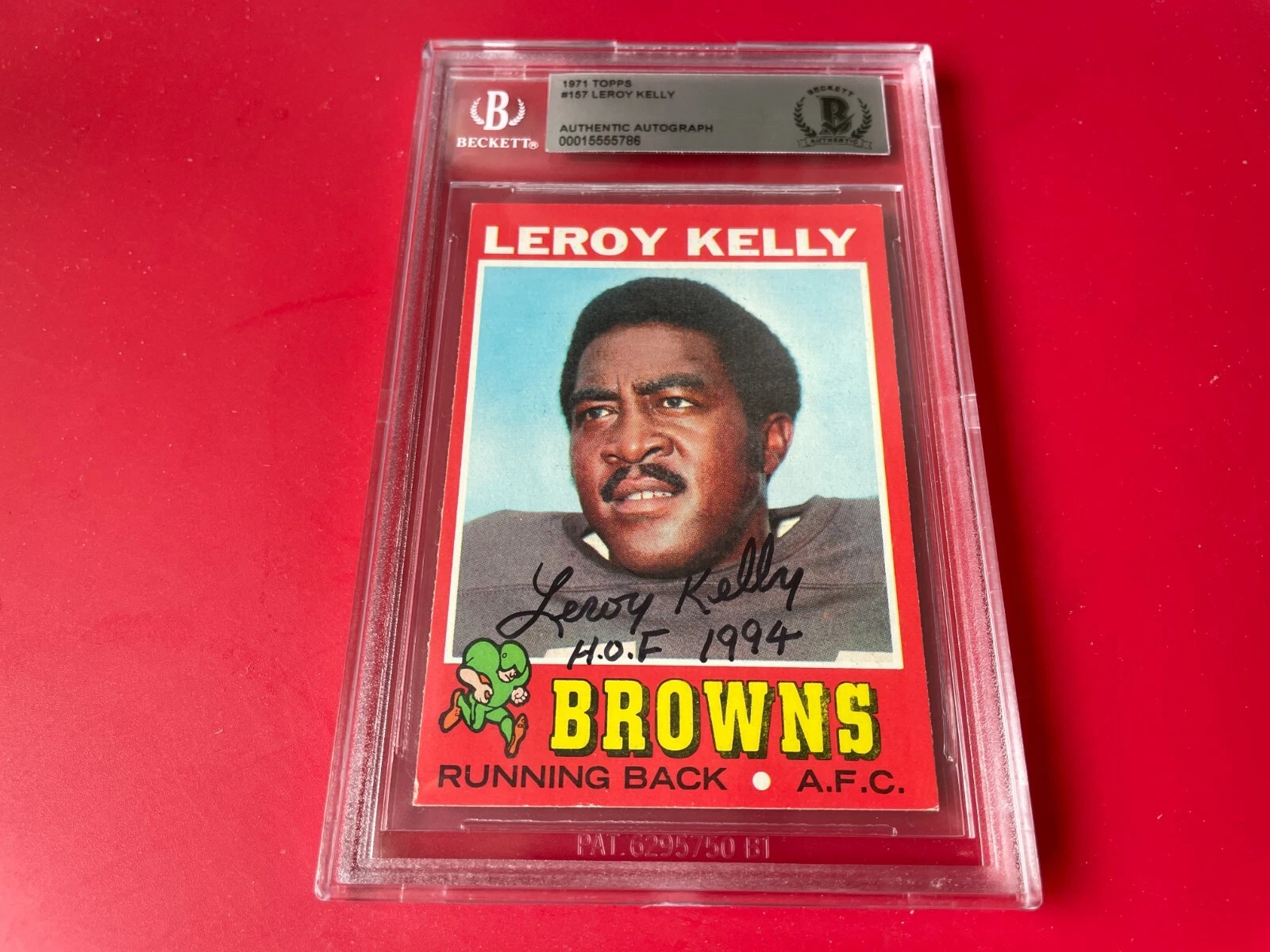 LeRoy Kelly Browns HOF 1971 Topps Card Signed Auto Beckett BAS Slabbed
