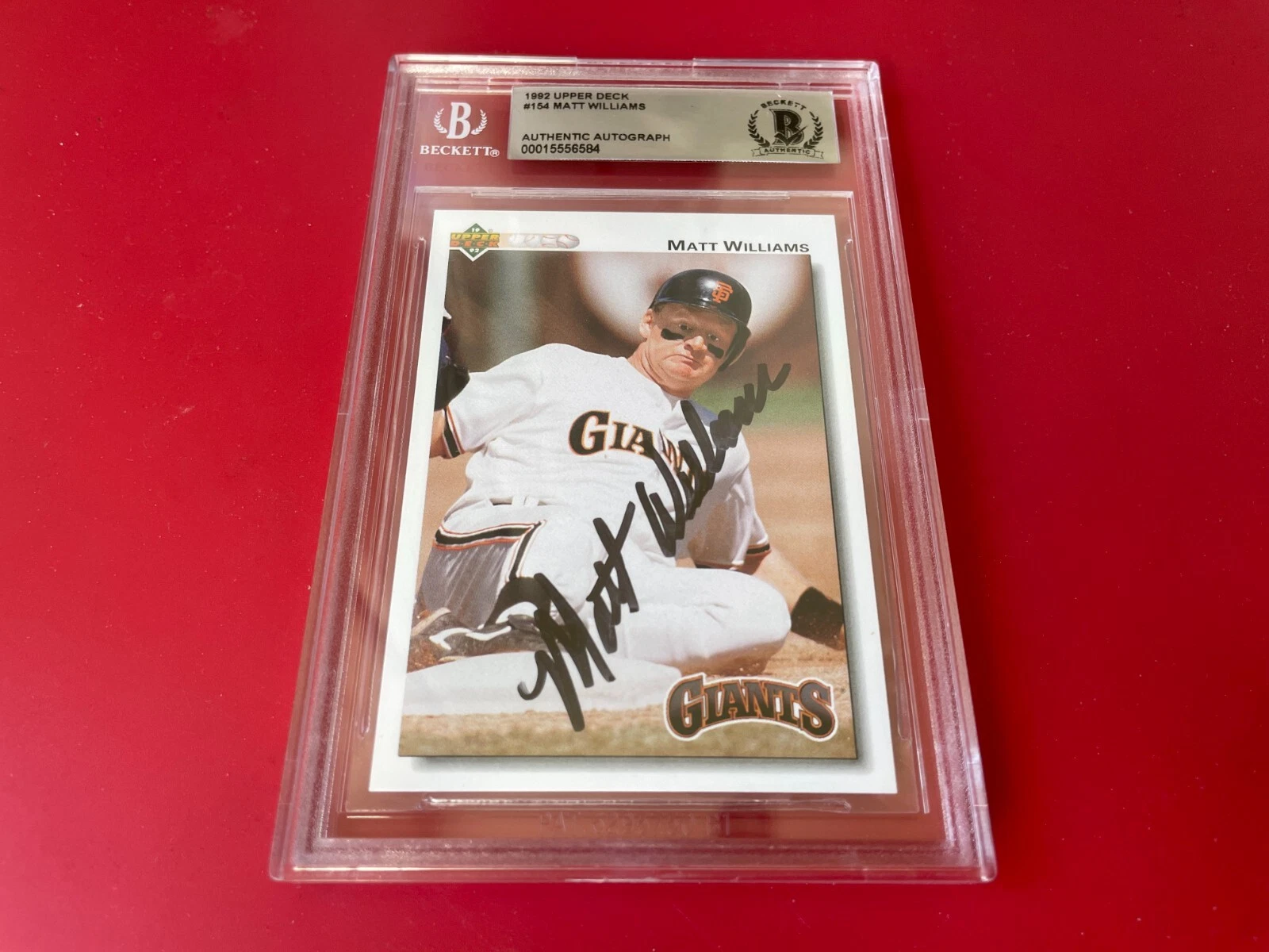 Matt Williams Giants 1992 Upper Deck Card Signed Auto Beckett BAS COA
