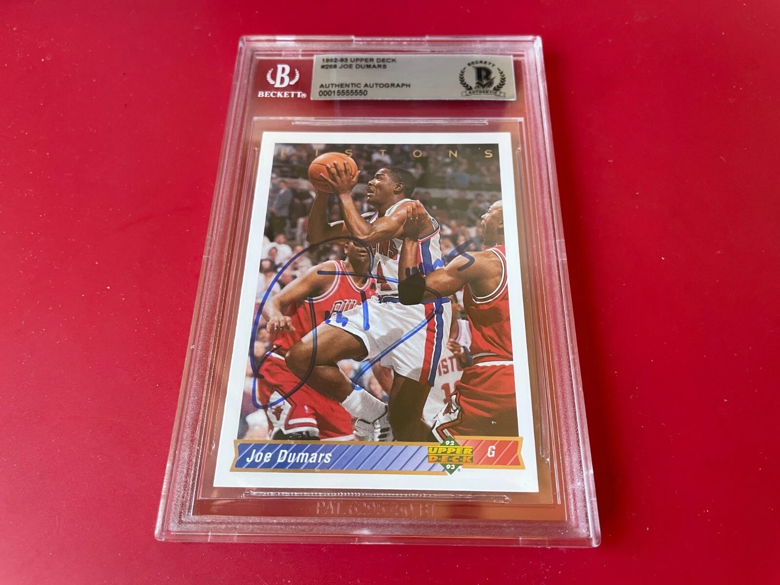 Joe Dumars Pistons 1992-93 Upper Deck Card Signed Auto BAS Slabbed
