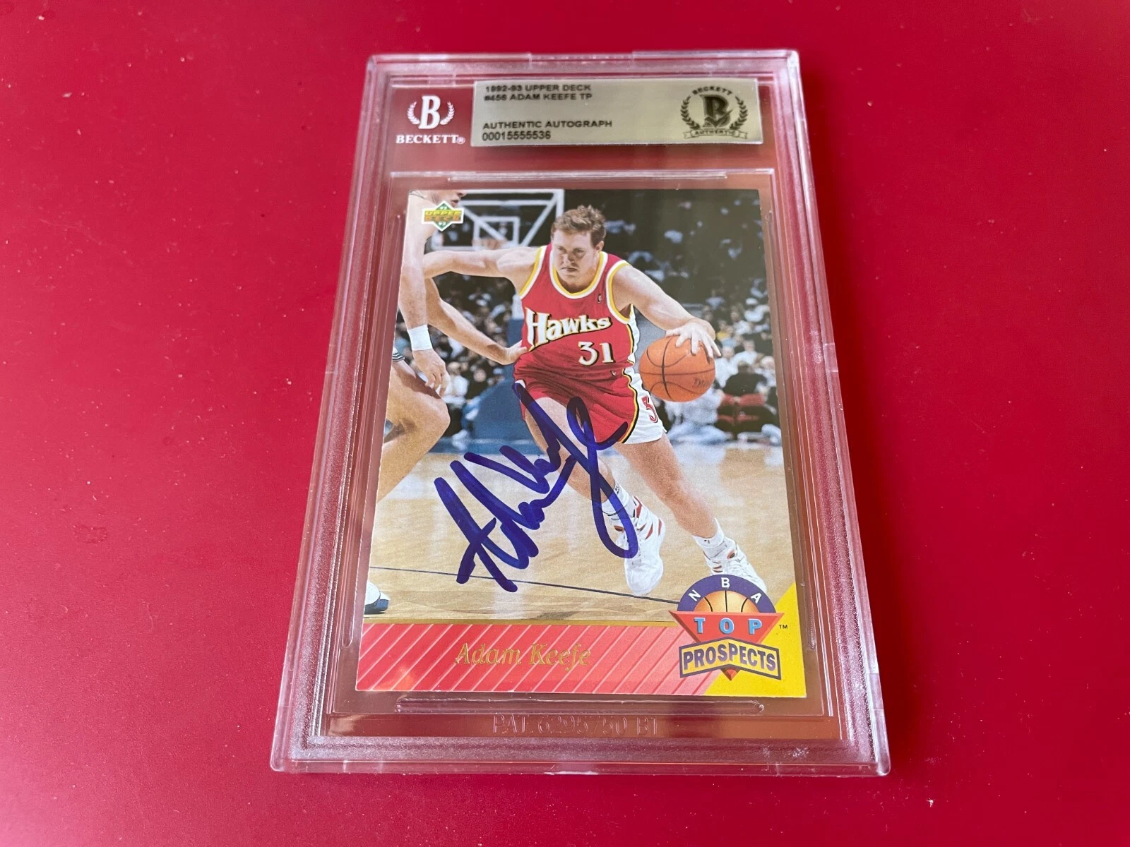 Adam Keefe 1992-93 Upper Deck TP Rookie Card Signed Auto BAS Slabbed
