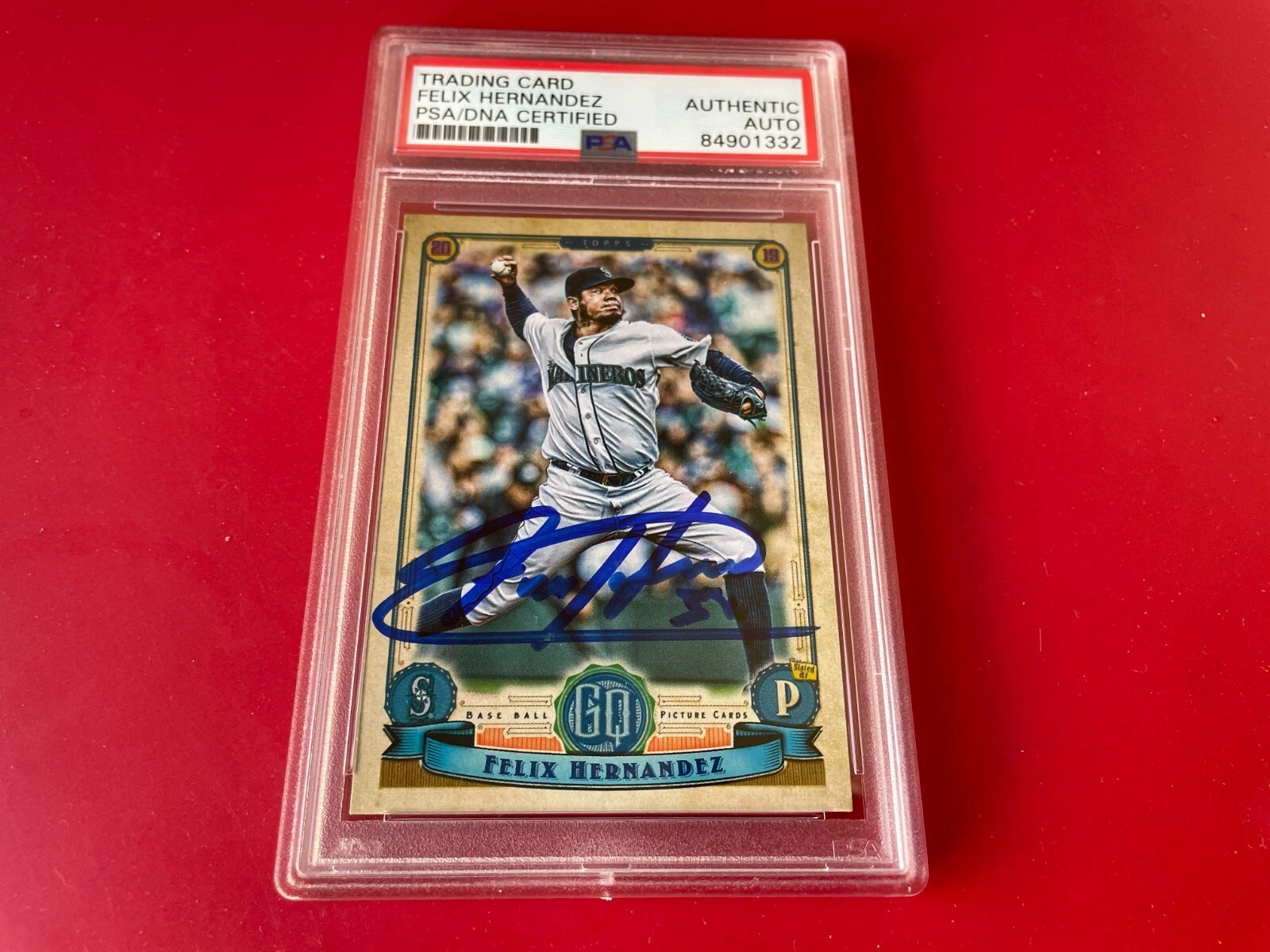 Felix Hernandez Mariners 2019 Topps Gypsy Queen Card Signed Auto PSA/DNA Slabbed
