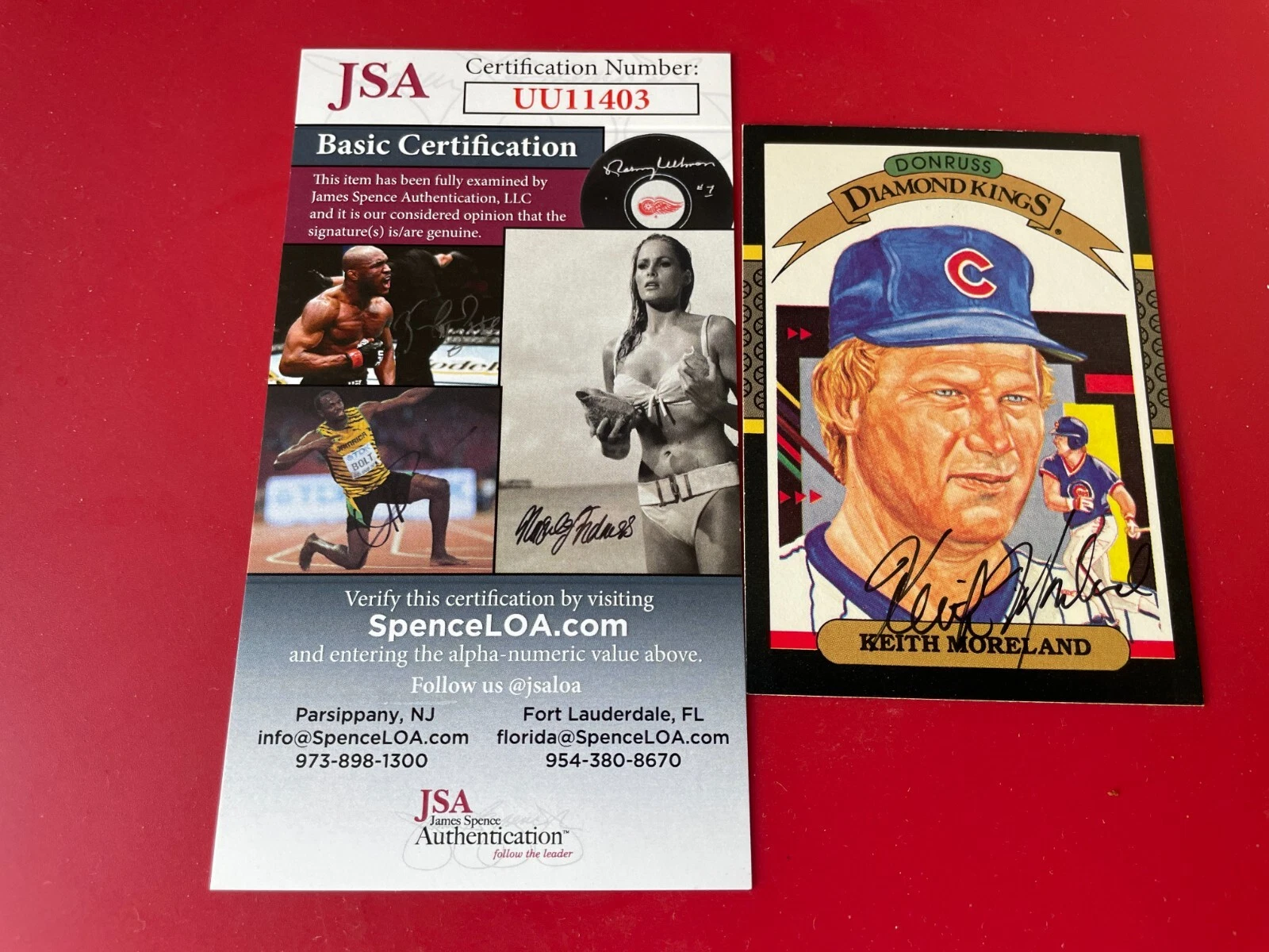 Keith Moreland Cubs 1987 Donruss Diamond Kings Card Signed Auto JSA COA
