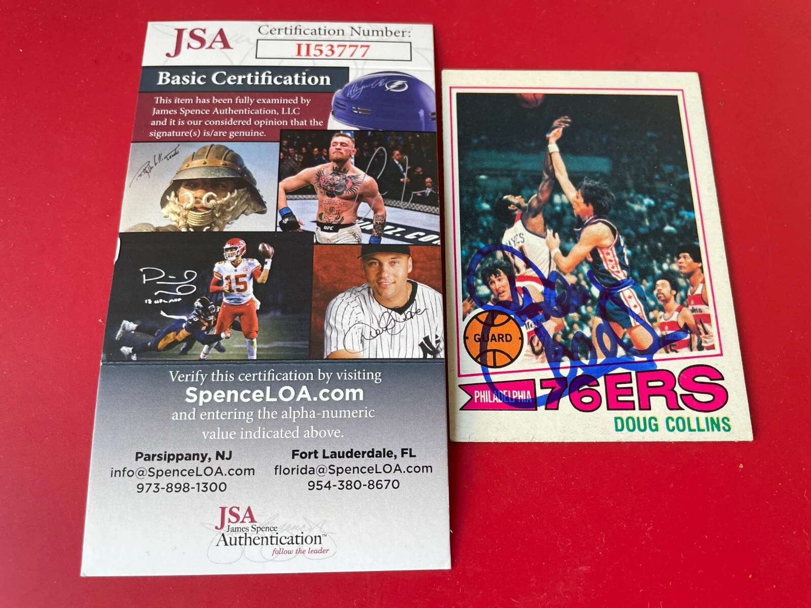 Doug Collins 76ers 1977-78 Topps Card Signed Auto JSA COA
