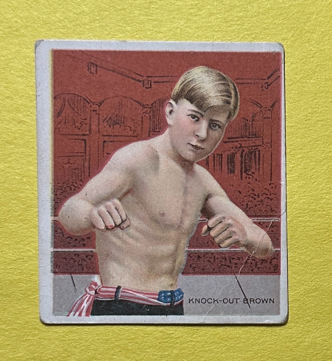 1910 T-218 CHAMPIONS FIGHTING VALENTINE (KNOCK-OUT) BROWN BOXING CARD COLLECTIBLE MEMORABILIA