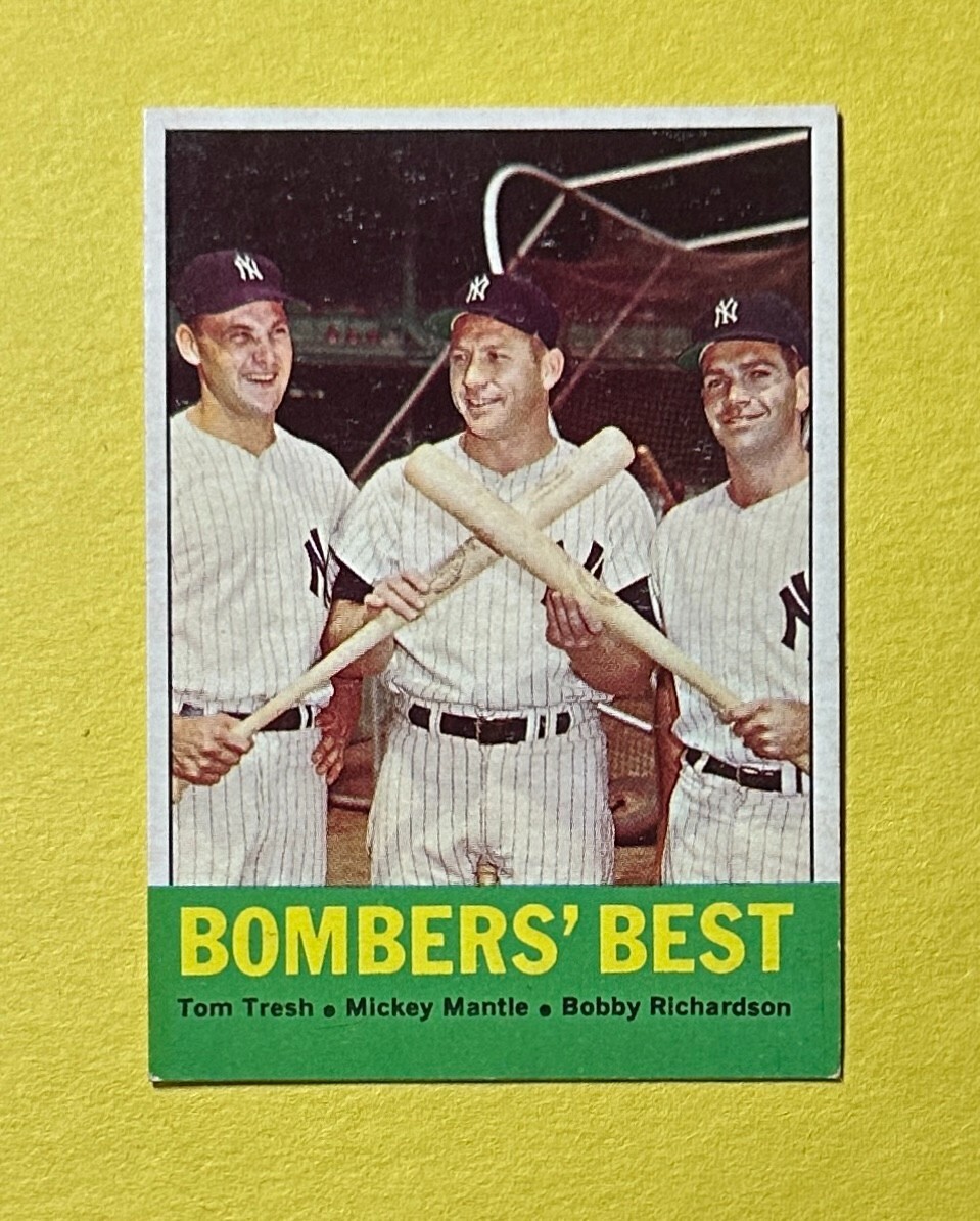 1963 TOPPS BOMBERS' BEST TRESH MANTLE RICHARDSON #173 YANKEES
