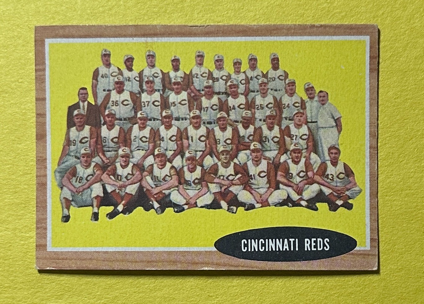 1962 TOPPS CINCINNATI REDS TEAM CARD #465
