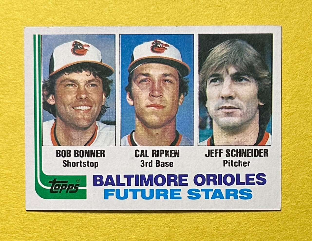 1982 TOPPS BALTIMORE ORIOLES FUTURE STARS BONNER RIPKEN SCHNEIDER #21
