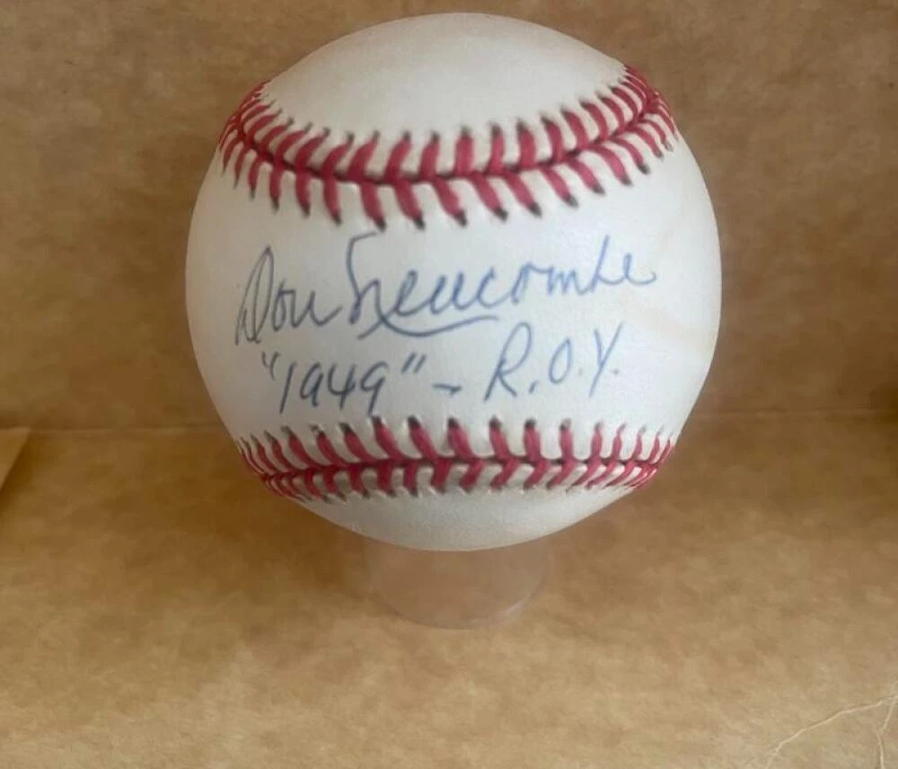 DON NEWCOMBE DODGERS 1949 ROY SIGNED AUTOGRAPHED N.L. BASEBALL BAS AUTH
