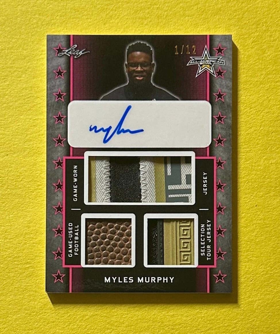 2020 LEAF ALL-AMERICAN BOWL MYLES MURPHY PATCH AUTO /12 #TA-MM5 BENGALS

