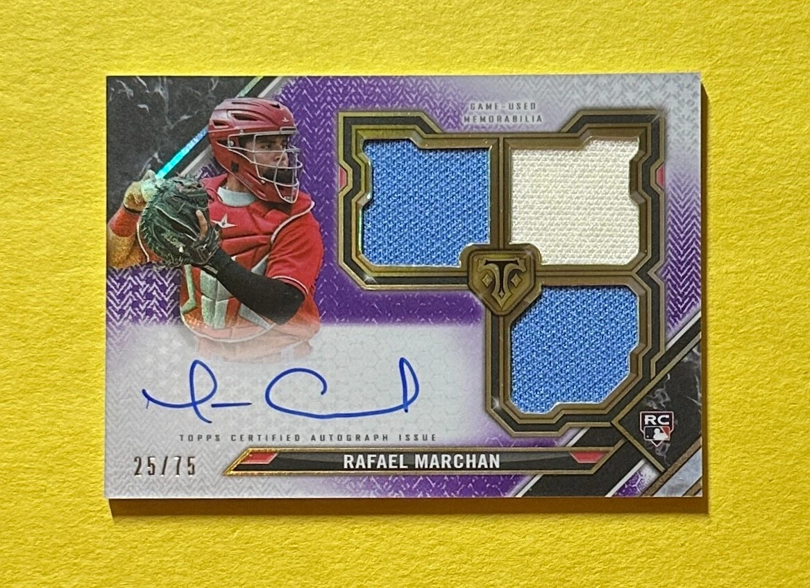 2021 TOPPS TRIPLE THREADS RAFAEL MARCHAN TRIPLE RELIC AUTO /75 #RFPAR-RMA
