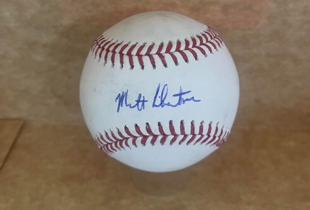 MATTHEW LIBERATORE CARDINALS SIGNED AUTOGRAPHED M.L. BASEBALL BECKETT AUTH
