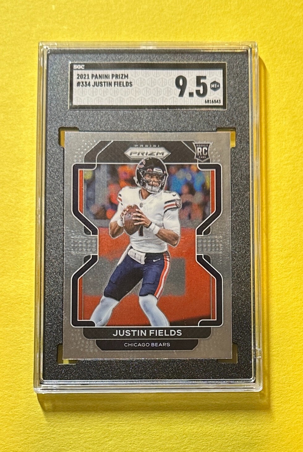 2021 PANINI PRIZM JUSTIN FIELDS ROOKIE CARD #334 SCG MT+ 9.5 BEARS
