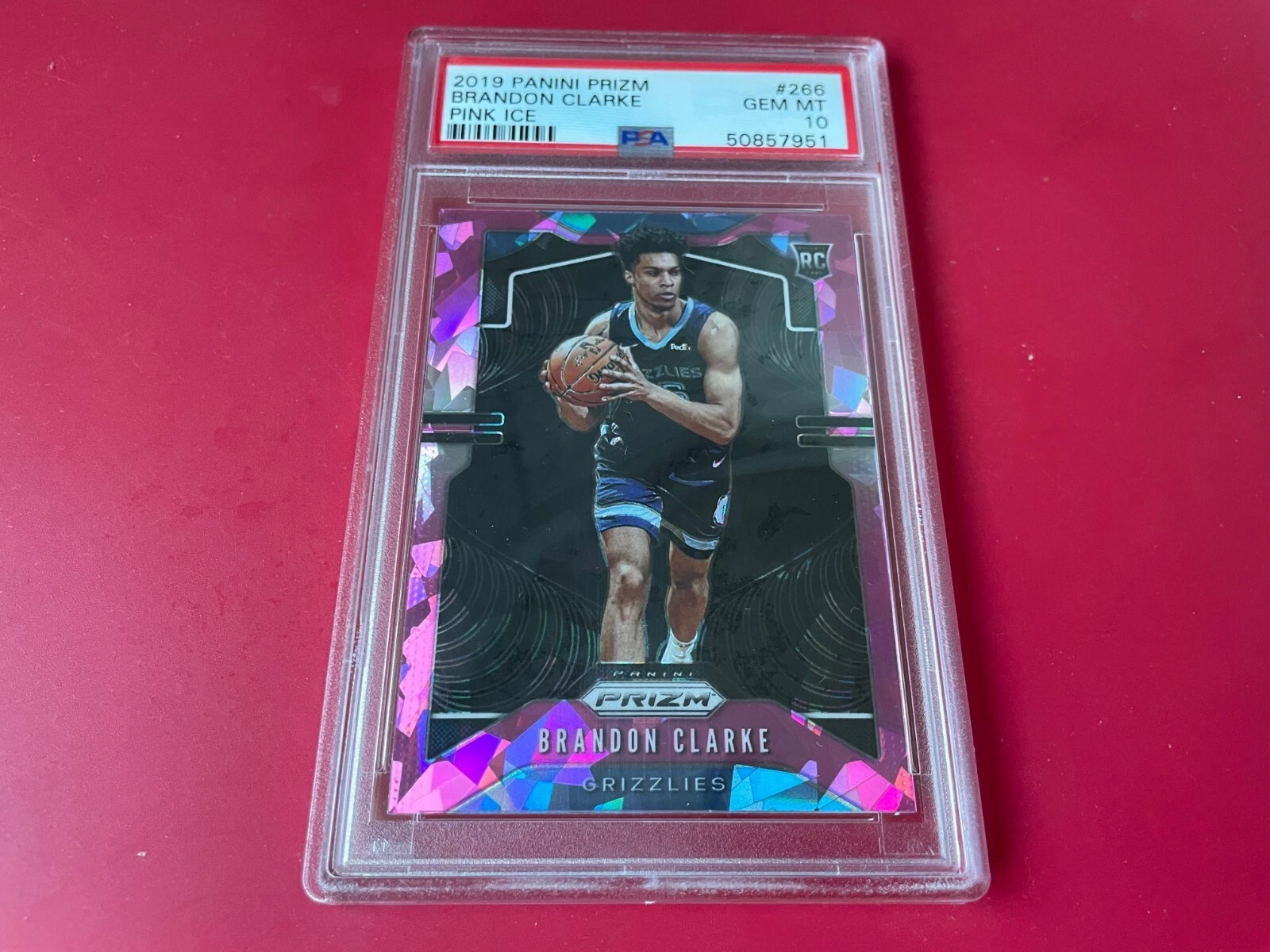 Brandon Clark Grizzlies 2019 Panini Prizm Pink Ice Card Rookie PSA 10 Gem Mint
