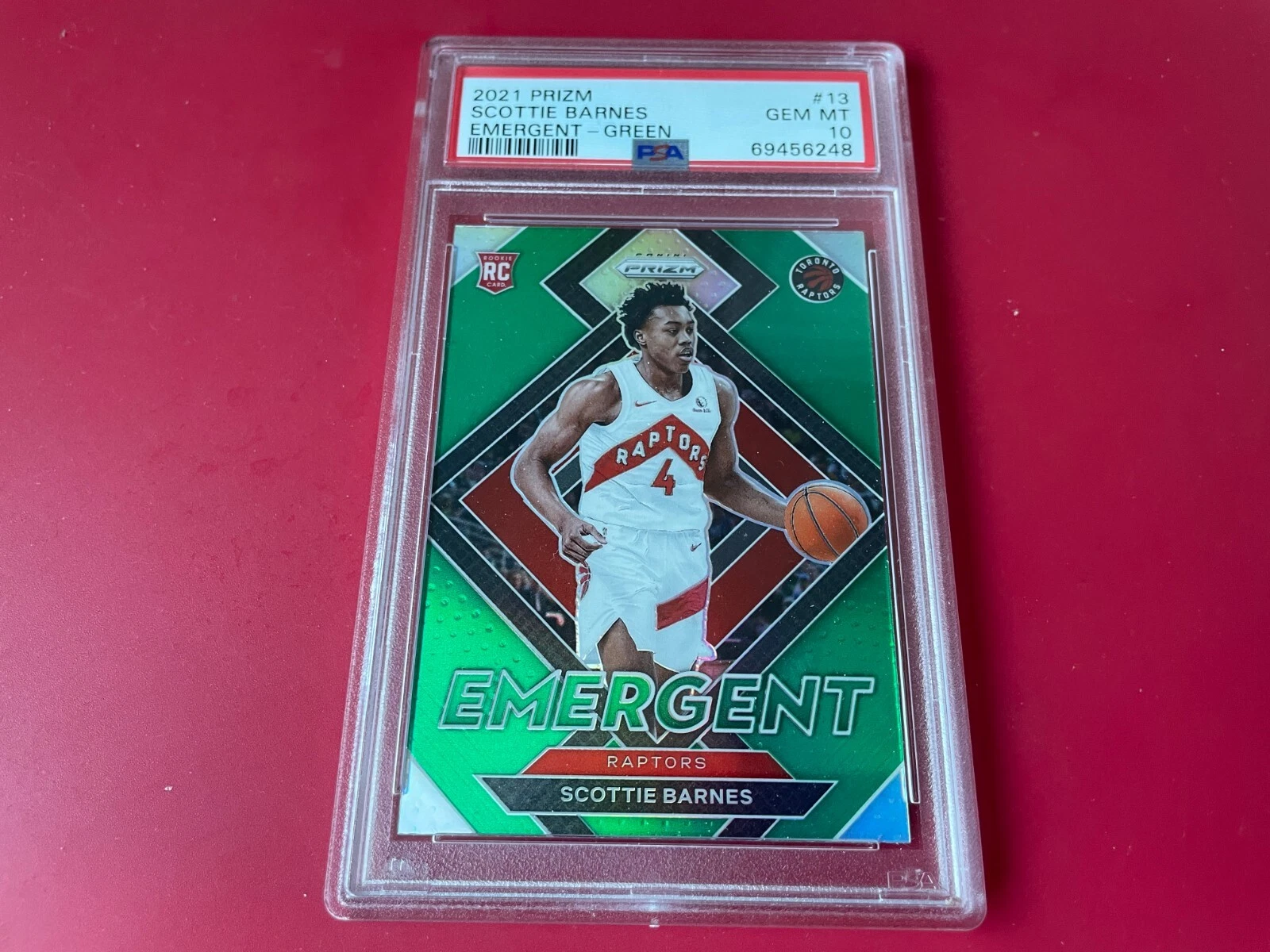 Scottie Barnes 2021 Prizm Emergent Green Rookie Card PSA 10 Gem Mint
