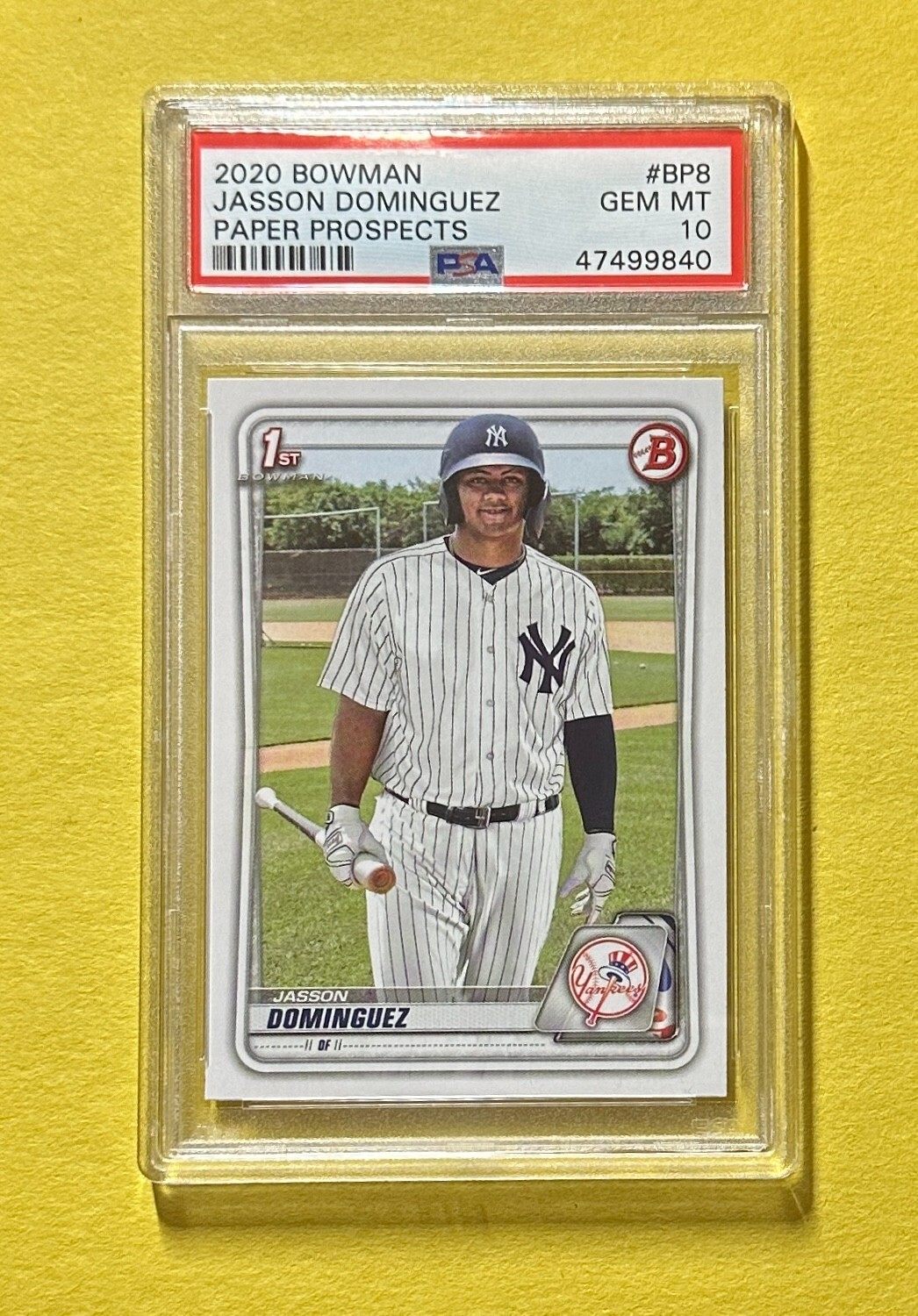 2020 BOWMAN JASSON DOMINGUEZ 1ST BOWMAN #BP8 PSA GEM MT 10 YANKEES 1ST BOWMAN
