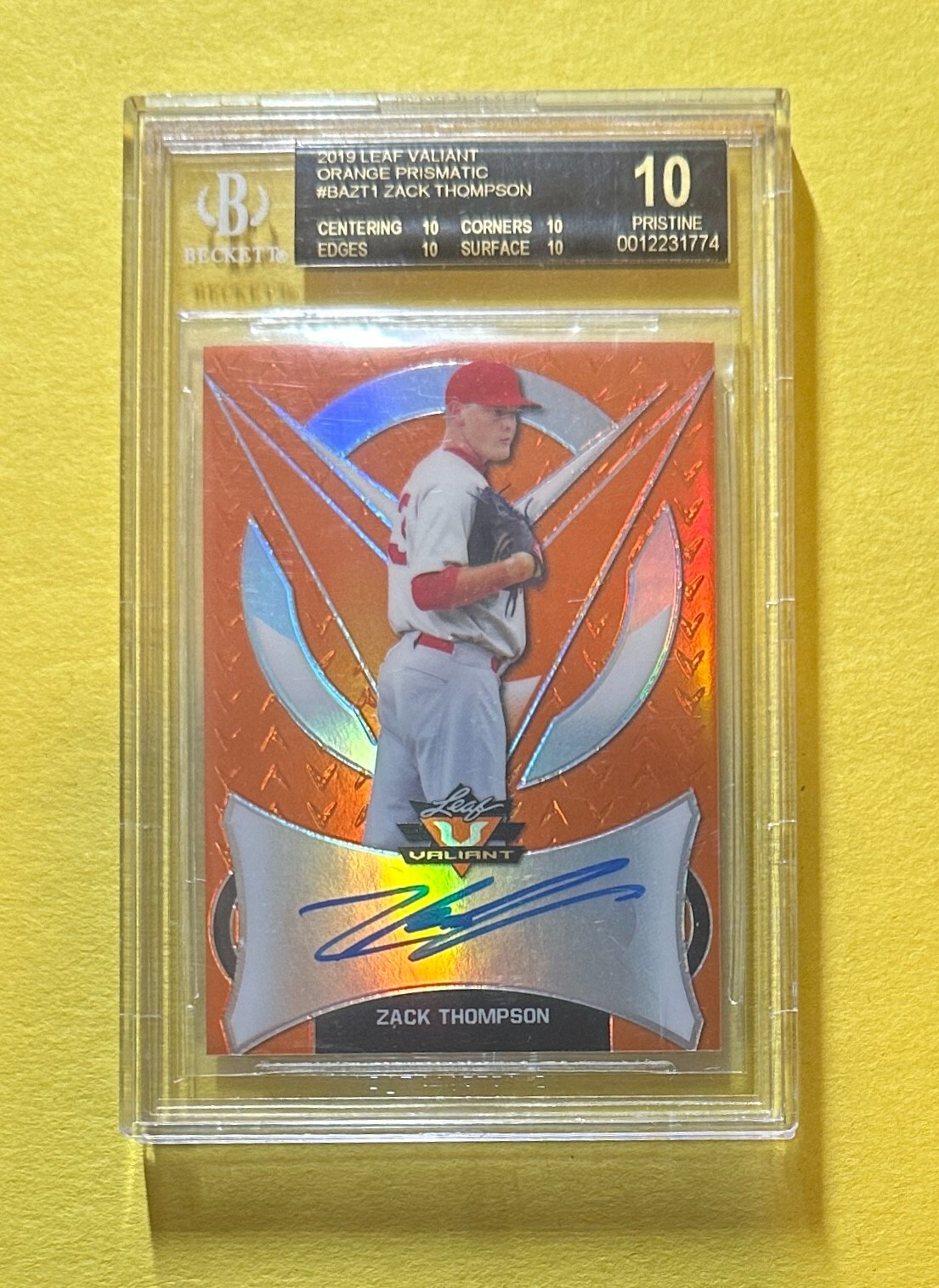 2019 LEAF VALIANT ZACK THOMPSON AUTO /35 BGS BLACK LABEL PRISTINE 10 #BAZT1
