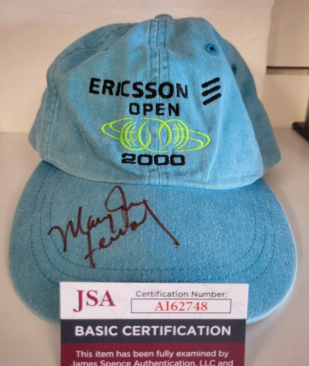 MARY JOE FERNANDEZ TENNIS LEGEND SIGNED AUTOGRAPHED ERICSSON OPEN 2000 HAT JSA
