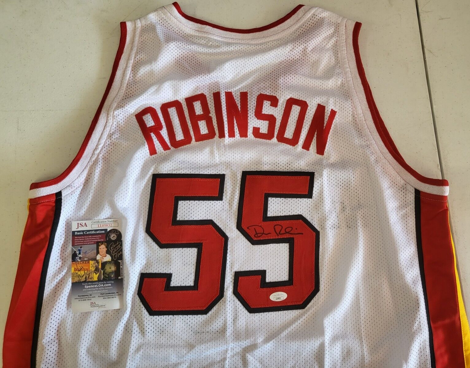 DUNCAN ROBINSON MIAMI HEAT CUSTOM SIGNED AUTOGRAPHED WHITE JERSEY SZ XL JSA COA
