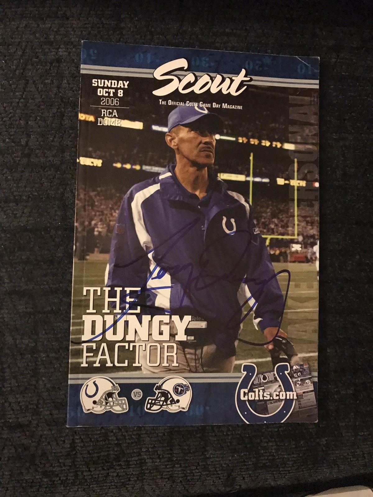 Tony Dungy Signed Indianapolis Colts Scout Program Magazine

