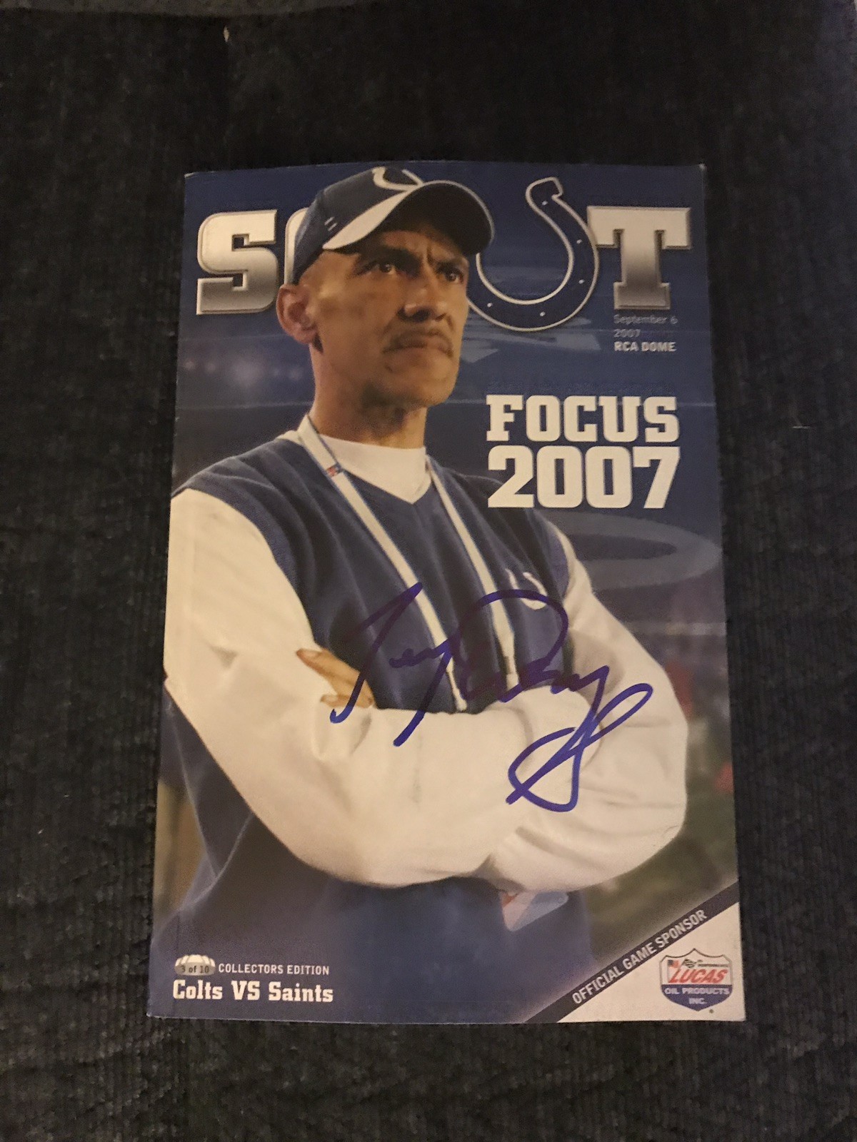 Tony Dungy Signed Indianapolis Colts Scout Program Magazine
