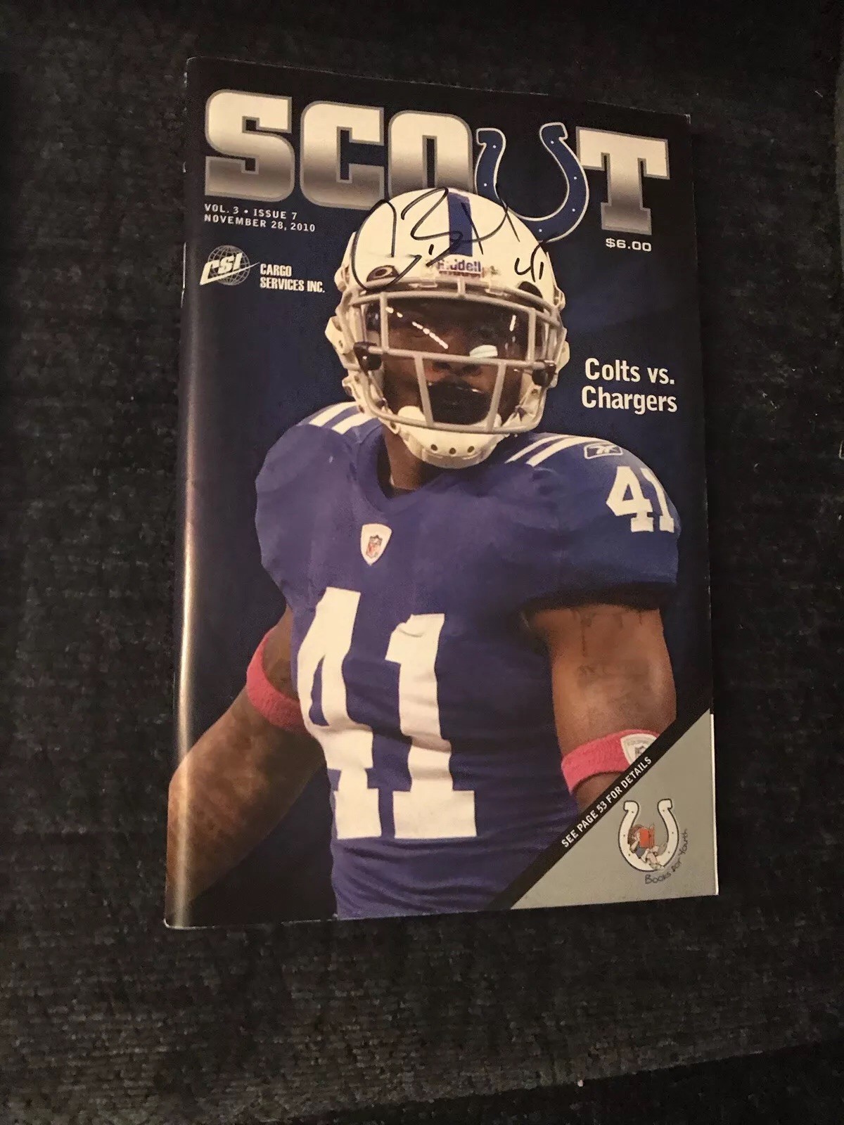 Antoine Bethea Signed Indianapolis Colts Scout Program Magazine
