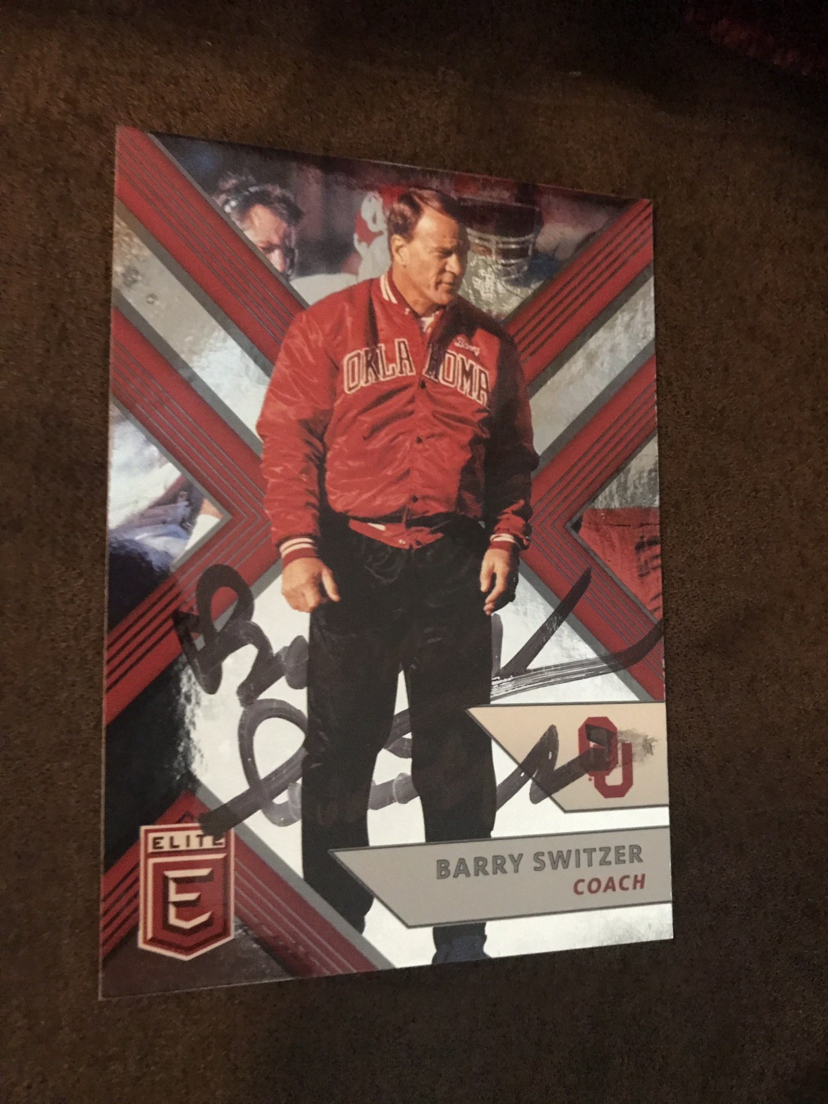 Barry Switzer Signed Football Trading Card Autographed Coach
