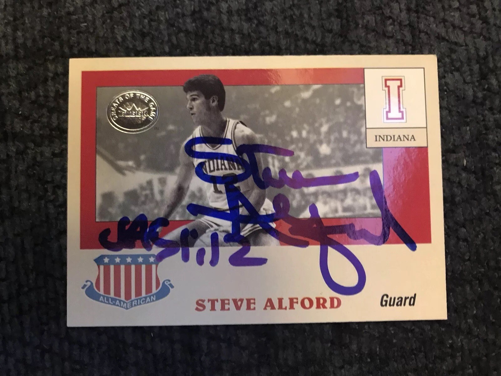Steve Alford Signed Basketball Card Greats Of The Game Autographed

