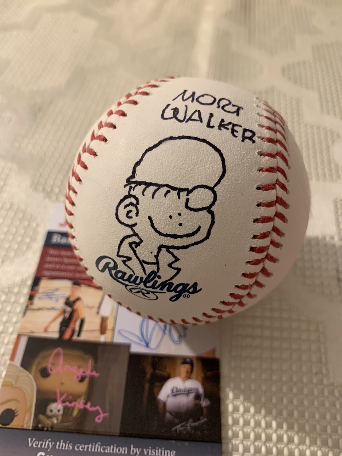 Mort Walker Authentic Baseball ROMLB Beetle Bailey Sketch JSA Authenticated COA

