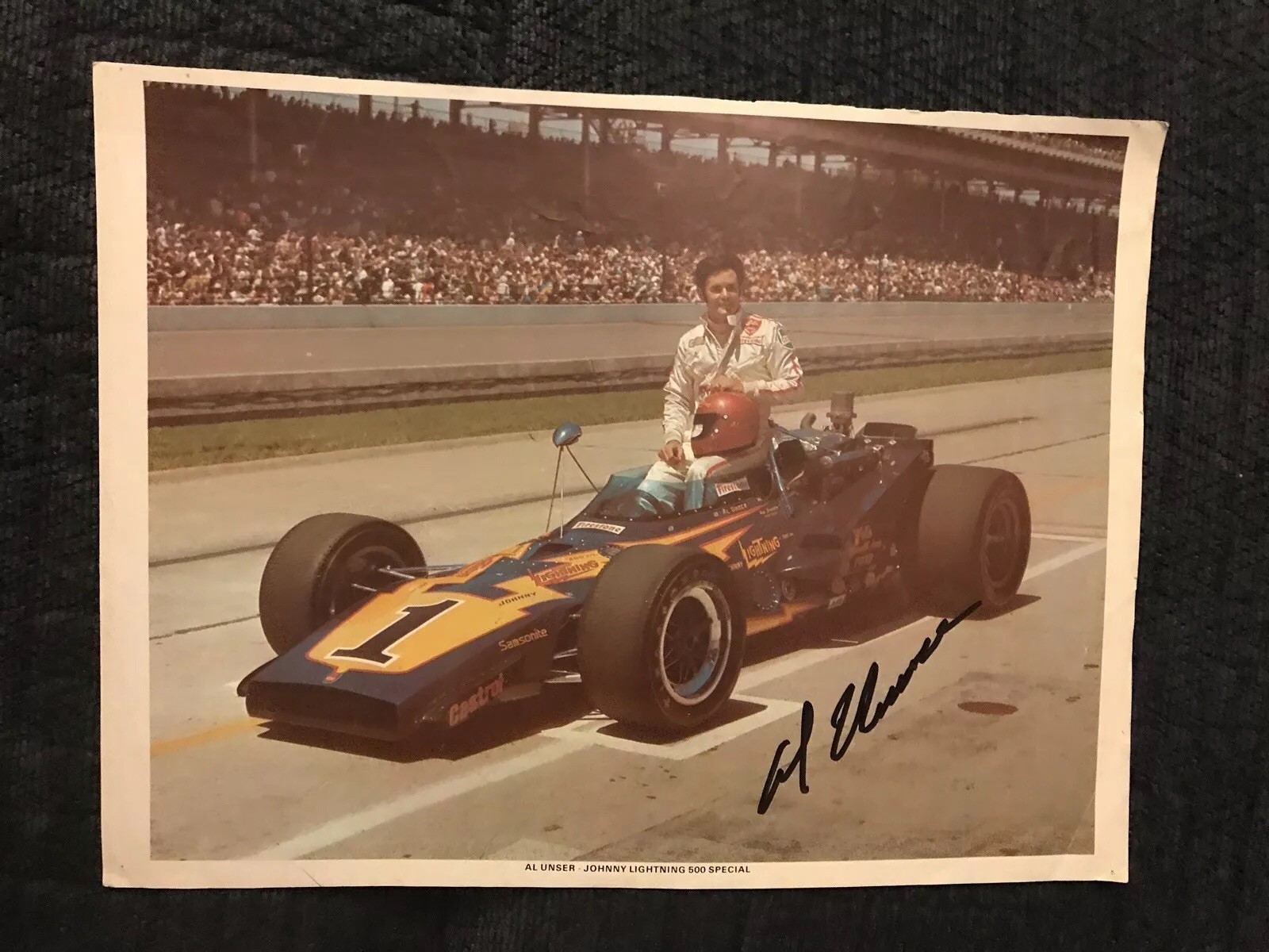 Al Unser Signed Indianapolis Indy 500 Picture Autographed Magazine Cut Out
