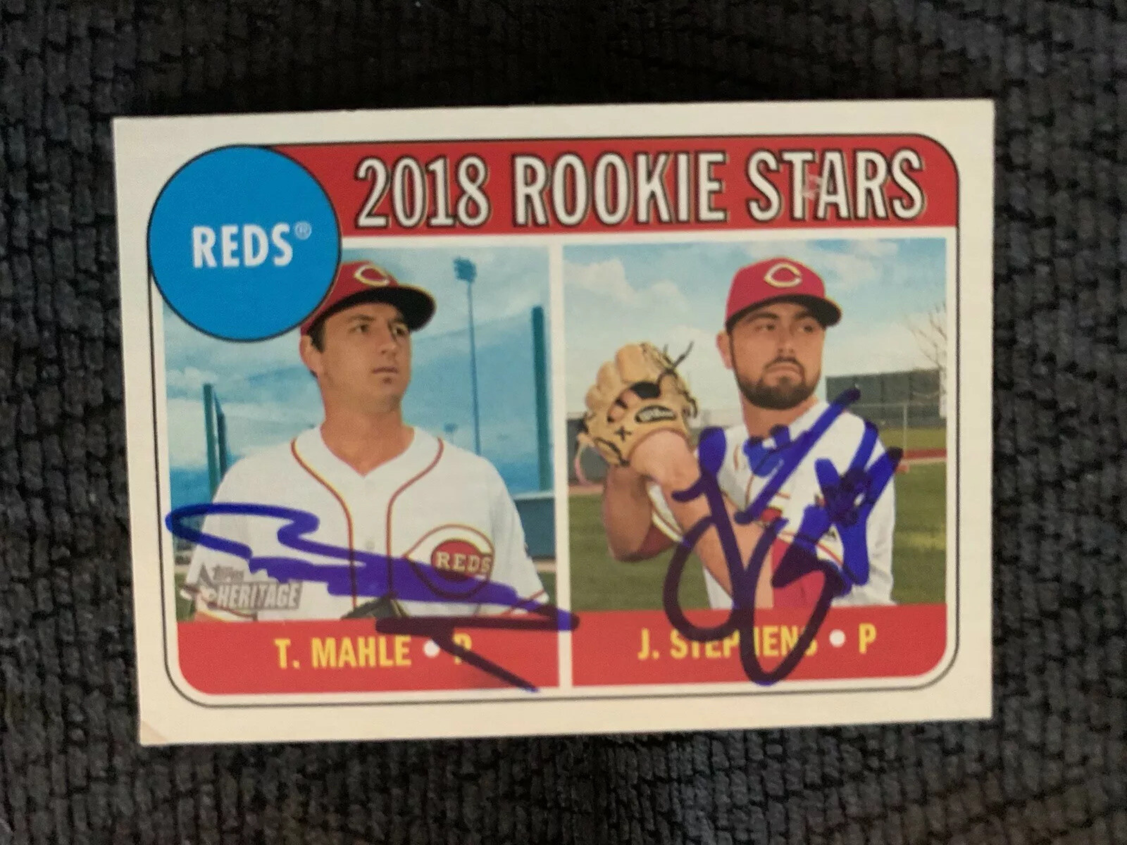Tyler Mahle Jackson Stephens Signed Rookie Topps Trading Card RC Autographed
