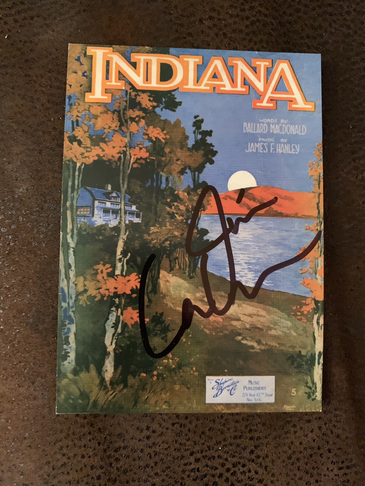 Jim Cornelison Signed Indianapolis 500 Post Card Indy Back Home Again In Indiana
