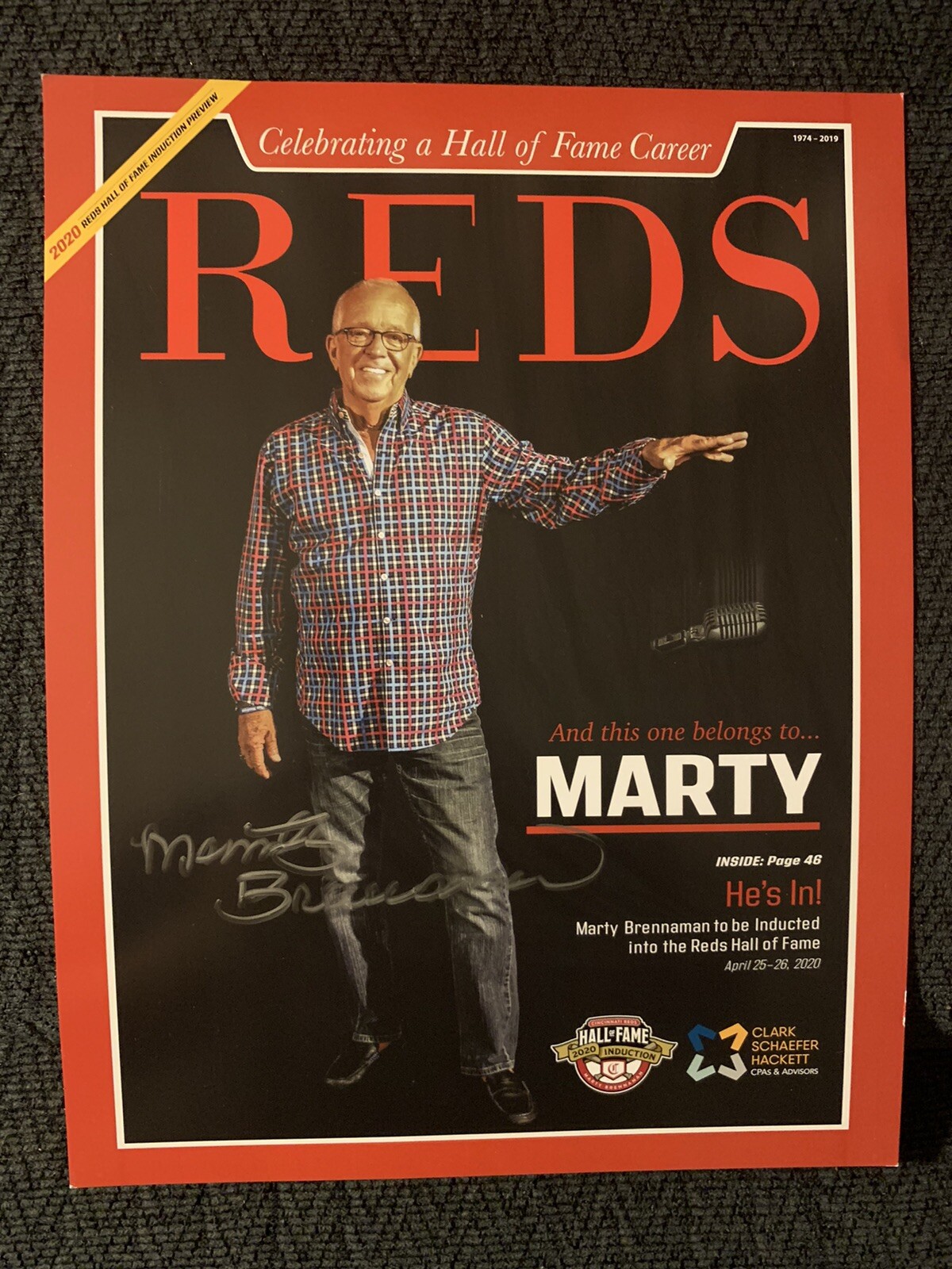 Marty Brennaman 2019 Print Picture Baseball Cincinnati Reds Farewell Signed Auto
