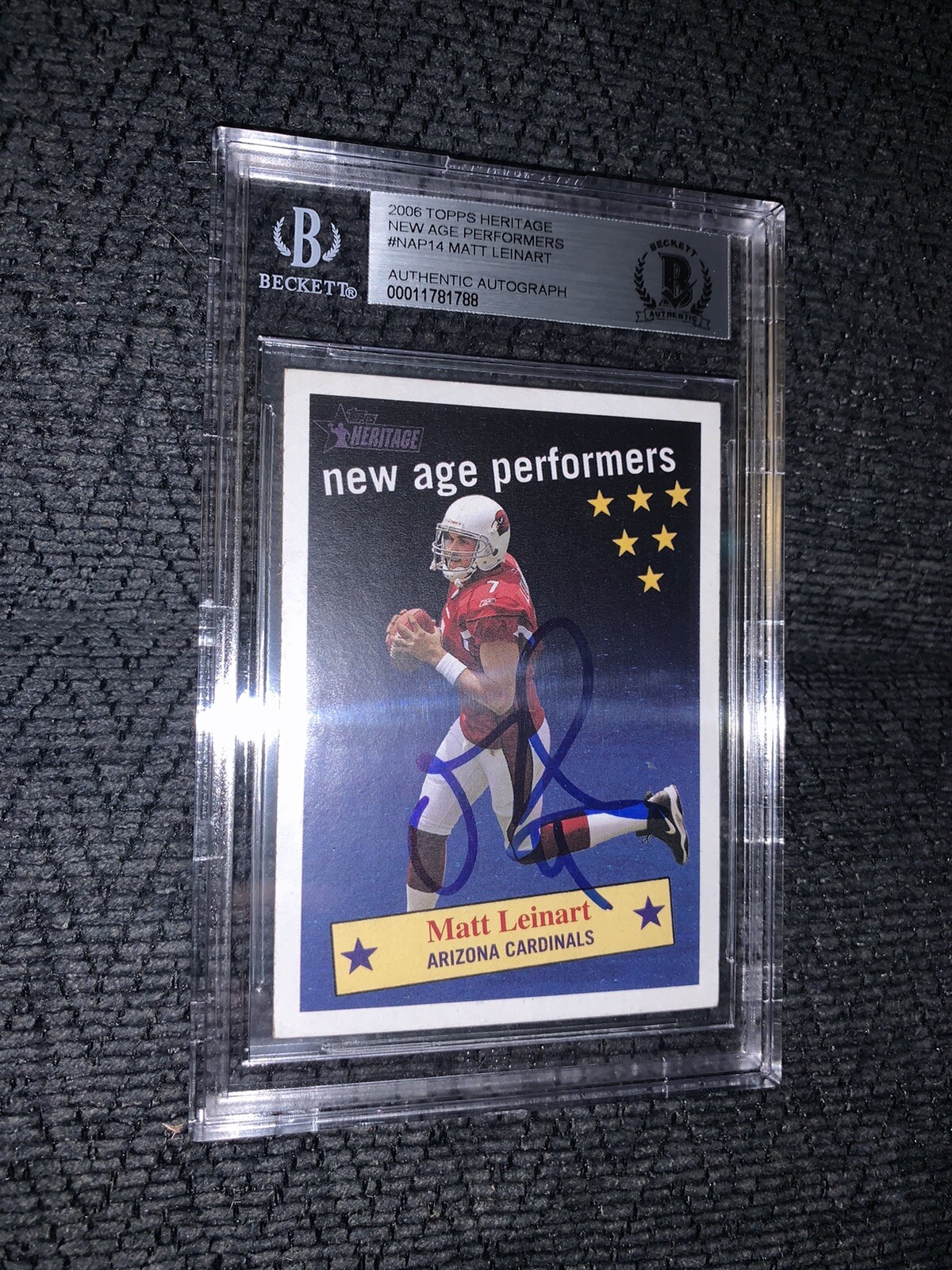 Matt Leinart Topps Heritage #NAP14 BAS Beckett Authenticated Card Auto Signed
