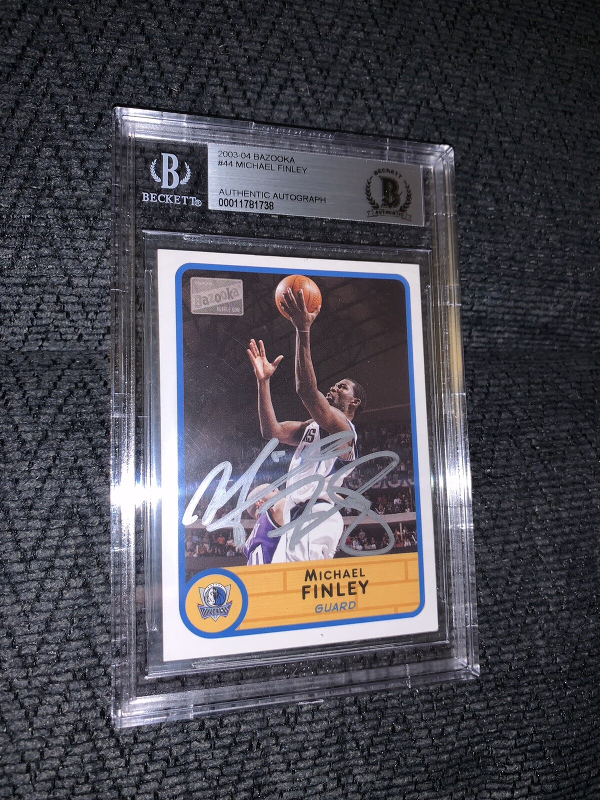 Michael Finley 2003-4 Bazooka#44 BAS Beckett Authenticated Card Autograph Signed
