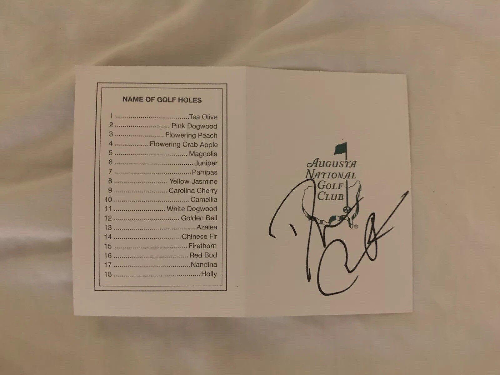 Darius Rucker Signed Masters Scorecard Autographed Hootie & The Blowfish

