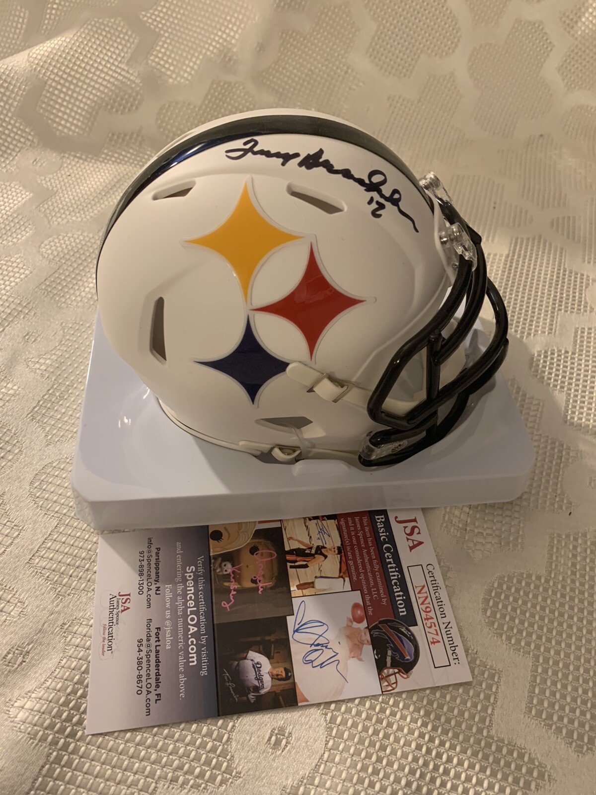 Terry Bradshaw Signed Amp Mini Helmet Pittsburgh Steelers JSA Authenticated COA
